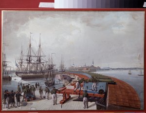 View of Reval, The Harbour and the Russian Coast Artillery by Johannes Hau