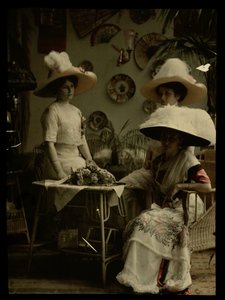 Three Women with Hats