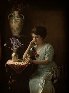 Woman with flowers