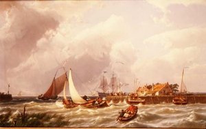 The Harbour Mouth by Johannes Hermann Barend Koekkoek