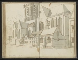 Right Facade of the Jacobikerk in Utrecht by Johannes Huibert Prins