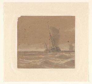 Sailing Fishing Boat by Johannes Huygens (signed by artist)