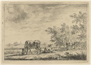 Three Cows in a Meadow by Johannes Janson