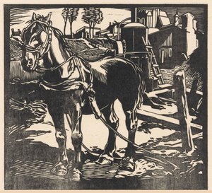 Unhitched Cart Horse by Johannes Josephus Aarts (signed by artist)