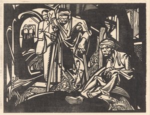 Wounded in a Church by Johannes Josephus Aarts (signed by artist)