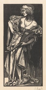 Woman with Lute by Johannes Josephus Aarts (signed by artist)