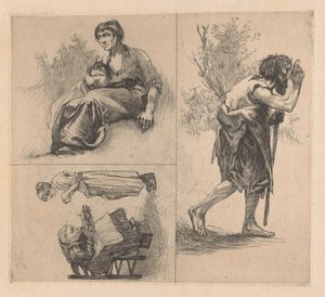 Three Scenes with Human Figures by Johannes Josephus Aarts