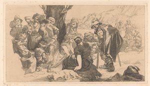 Men, Women, and Children by a Tree by Johannes Josephus Aarts