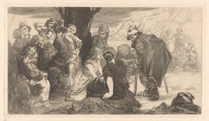Men, Women, and Children by a Tree