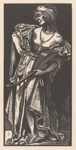 Woman with Lute by Johannes Josephus Aarts