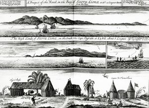 A Prospect of the Road in the Bay of Sierra Liona, an illustration from vol.5 of Awnsham and John Churchill