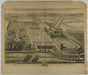 Wollaton Hall in the County of Nottingham, plate 68 from Britannia Illustrata