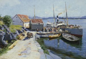 Ferry Wharf in Western Norway by Johannes Martin Grimelund