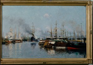 Ships in the Harbour by Johannes Martin Grimelund