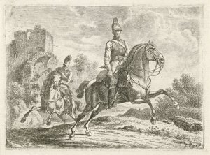 Two Soldiers on Horseback by Johannes Mock
