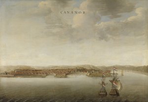 View of Cannanore on the Malabar Coast in India by Johannes Vinckboons (attributed to)