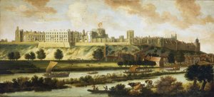 View of Windsor Castle and the surrounding panorama, with description of the park and activities on the river