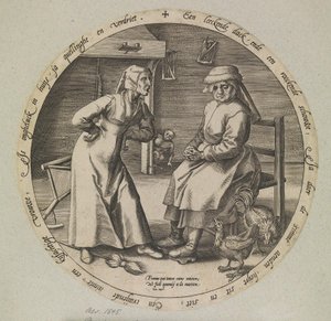 The Scolding Woman and the Cackling Hen by Johannes Wierix