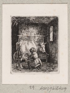 A Girl Milking a Cow by Johannes Wilhelm Zillen