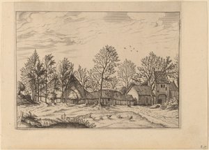 Farm with Gateway by Johannes and Lucas van Doetechum after Master of the Small Landscapes