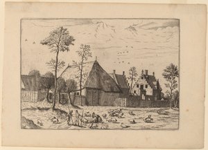 Shed with Cottage by Johannes and Lucas van Doetechum after Master of the Small Landscapes