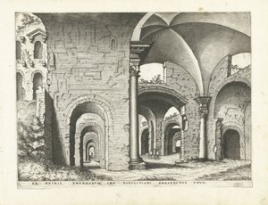 View of the Baths of Diocletian by Johannes of Lucas van Doetechum (attributed to)