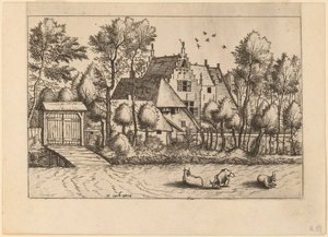 Country House with a Ditch by Johannes van Doetechum, the Elder and Lucas