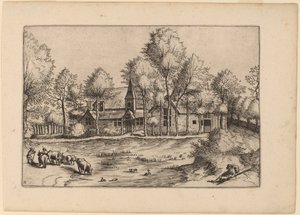 Country Village with Church by Johannes van Doetechum, the Elder and Lucas