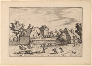 Farms in a Court by Johannes van Doetechum, the Elder and Lucas