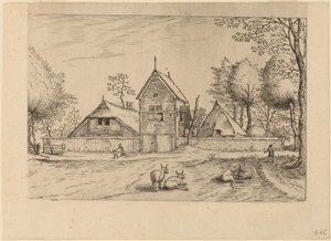 Farmstead by Johannes van Doetechum, the Elder and Lucas