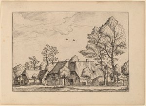 Large Farm with Draw Well by Johannes van Doetechum, the Elder and Lucas