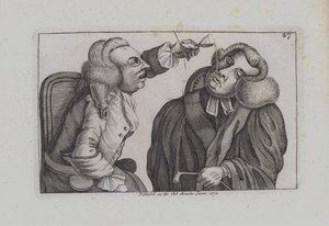 One man dribbles wine from a glass upon another (engraving) by John  Collier