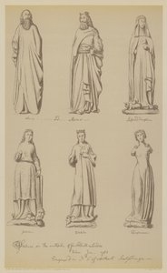 Statues on the outside of Guildhall, City of London by John (after) Carter