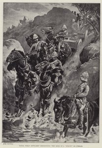 Natal Field Artillery descending the Bank of a 