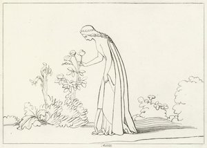 Matilda, Purgatory, Canto 28 by John (after) Flaxman