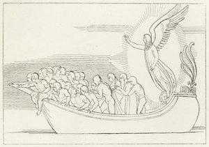 The Benediction, Purgatory, Canto 2 by John (after) Flaxman