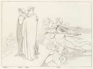 The Bridge, Inferno, Canto 21 by John (after) Flaxman