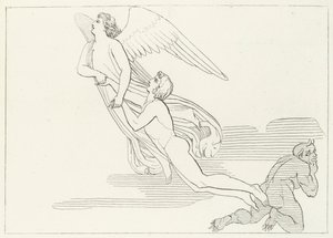 The Deliverance of Buonaconte, Purgatory, Canto 5 by John (after) Flaxman