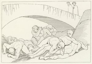 The Vale of Disease, Inferno, Canto 29 by John (after) Flaxman