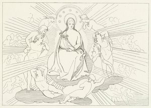The Virgin Mary, Paradise, Canto 31 by John (after) Flaxman