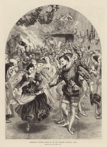 Christmas country dance in an old English baronial hall