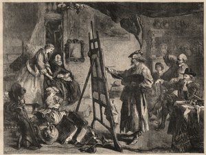 The Studio of Rembrandt by John (after) Gilbert