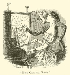 Miss Cinthia Sings by John (after) Leech