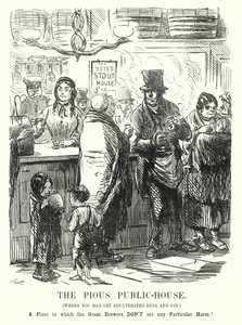 Punch cartoon: The Pious Public House by John (after) Leech