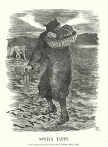 Sowing Tares - The Fear of the Spread of Socialism Amongst British Workers (engraving) by John (after) Tenniel