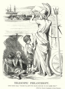Punch Cartoon: Telescopic Philanthropy by John (after) Tenniel