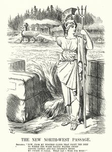 The New North-West Passage - The Canadian Pacific Railway (engraving) by John (after) Tenniel