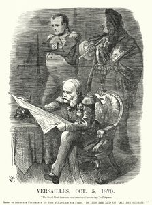 Versailles, October 5 1870 - the humiliation of France in the Franco-Prussian War (engraving) by John (after) Tenniel