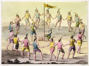 Chilean Indians Doing a Ceremonial Dance by John (after) White