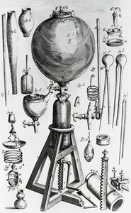 New physical-mechanical air experiments, by Robert Boyle, engraving by Walter Charles Mills